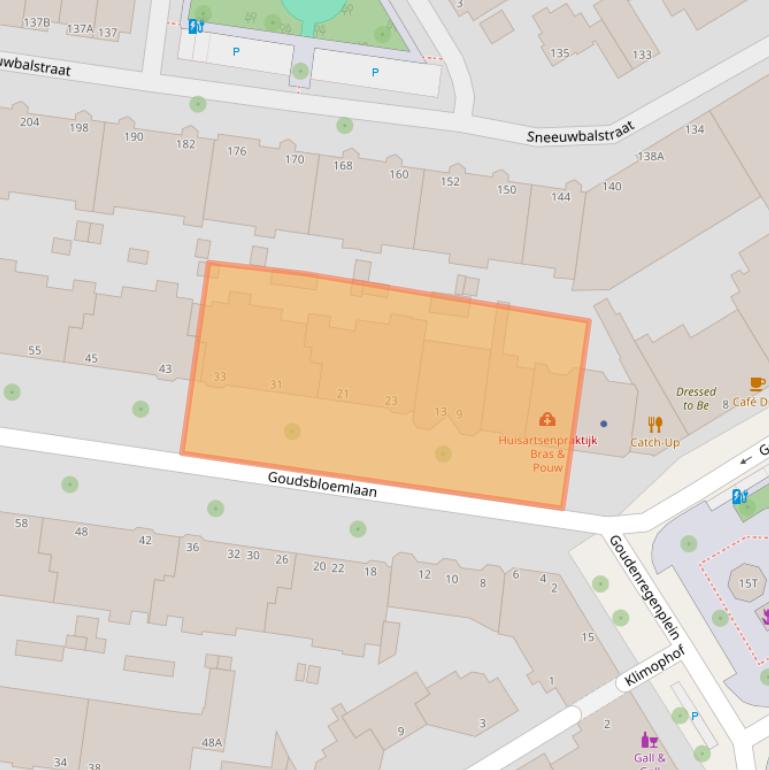 Kaart van postcodegebied 2565CN.