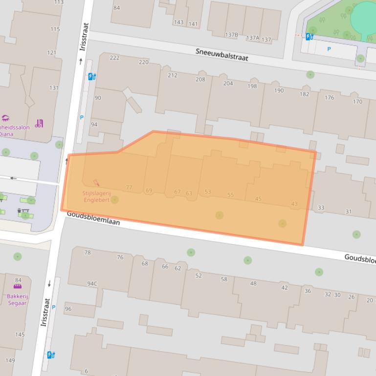 Kaart van postcodegebied 2565CP.