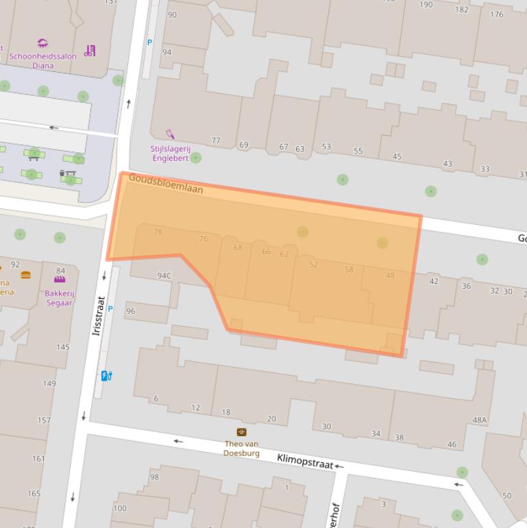 Kaart van postcodegebied 2565CT.