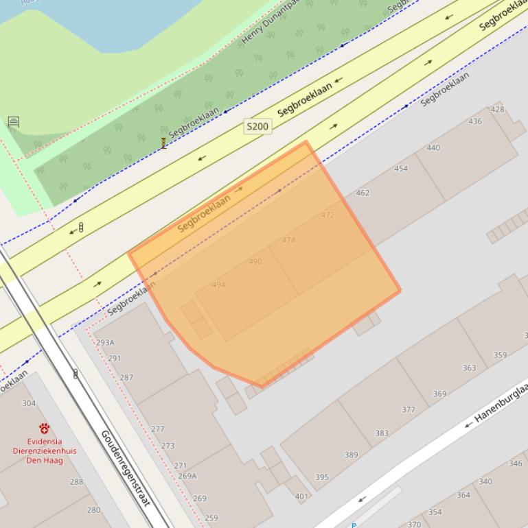 Kaart van postcodegebied 2565DG.