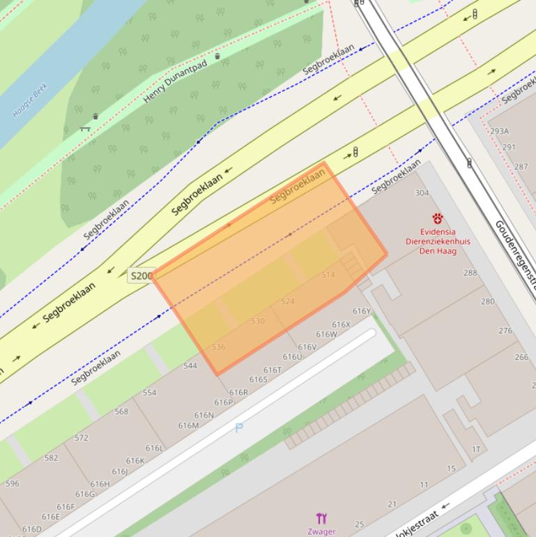 Kaart van postcodegebied 2565DH.