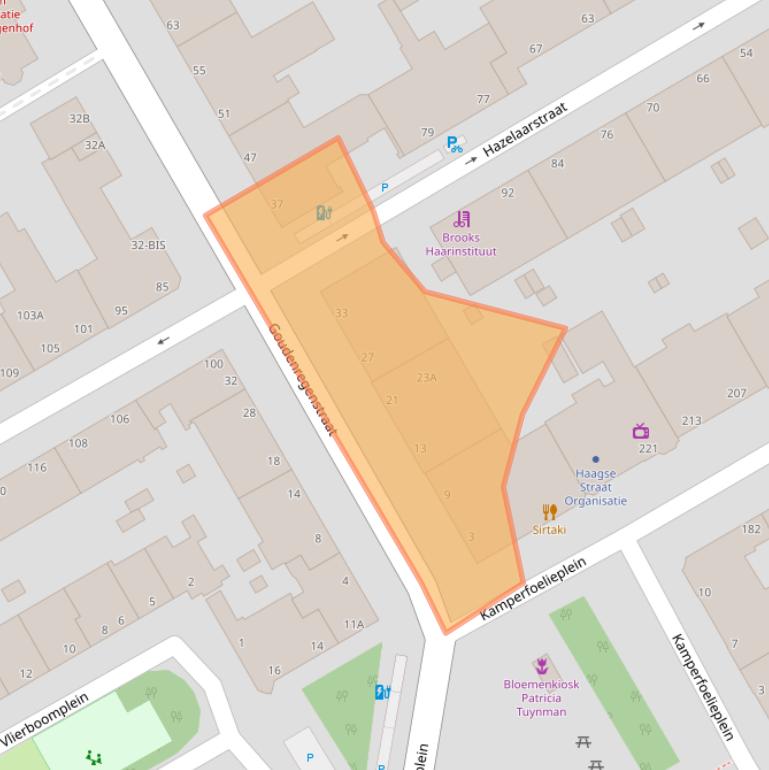 Kaart van postcodegebied 2565EM.