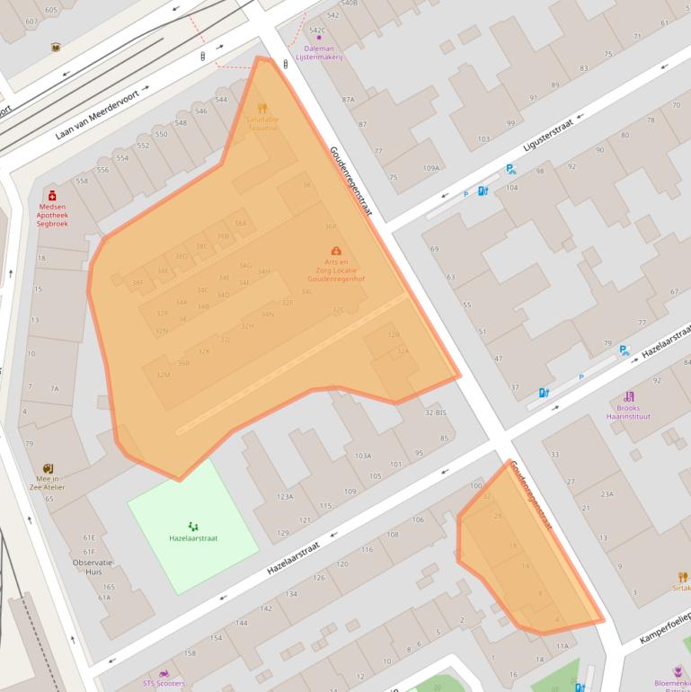 Kaart van postcodegebied 2565EX.