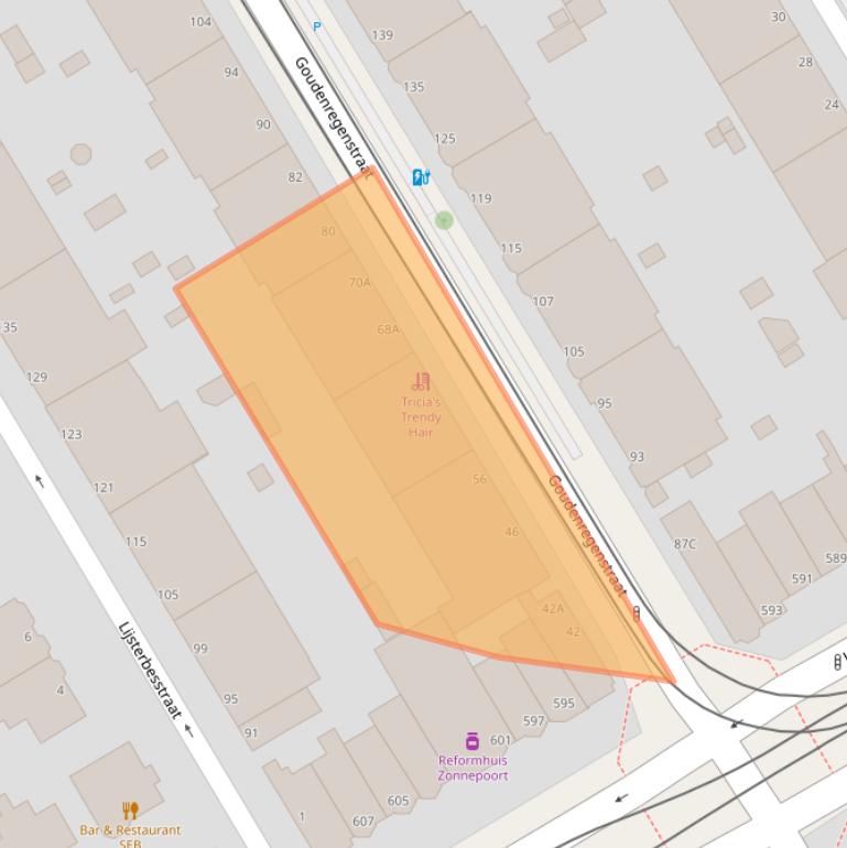 Kaart van postcodegebied 2565EZ.