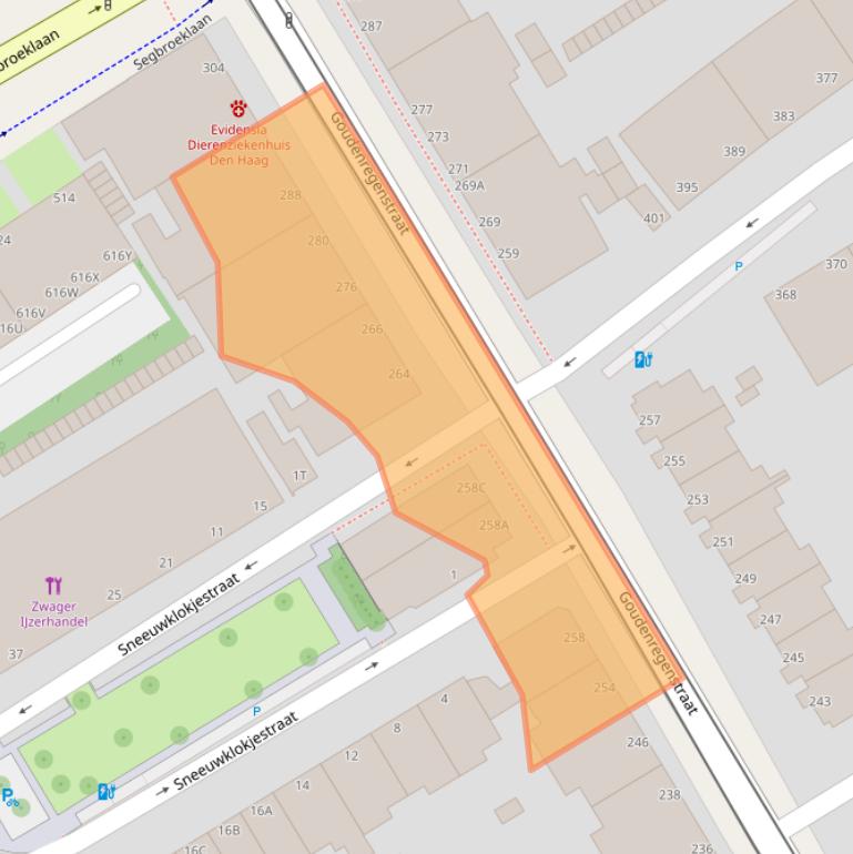 Kaart van postcodegebied 2565GE.