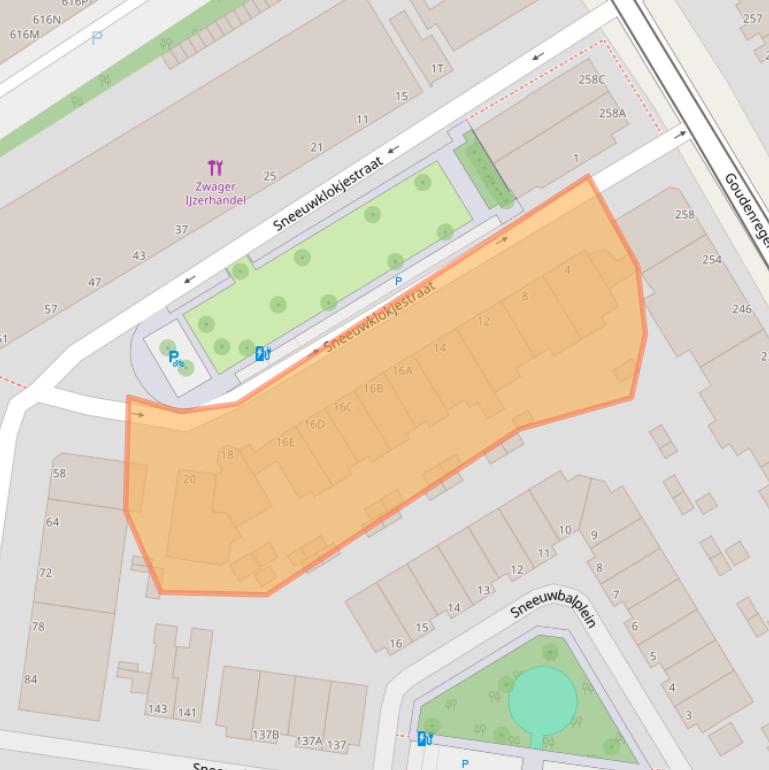 Kaart van postcodegebied 2565GN.