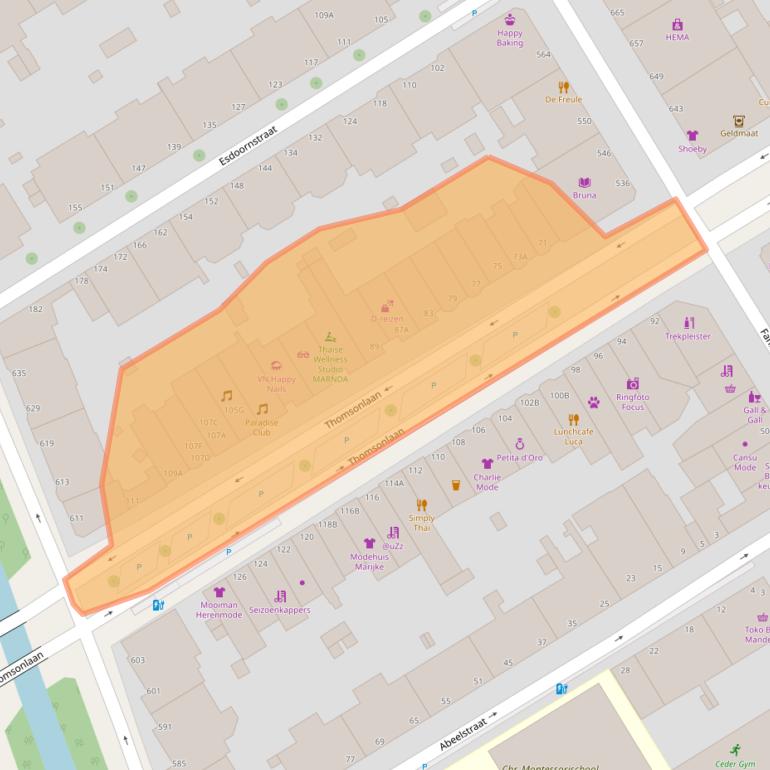 Kaart van postcodegebied 2565HZ.