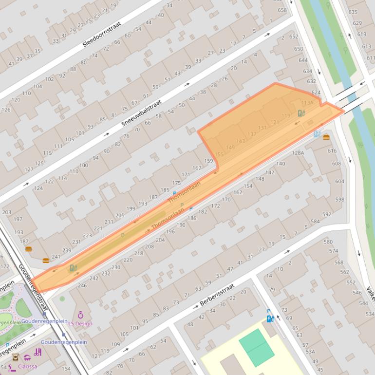 Kaart van postcodegebied 2565JA.