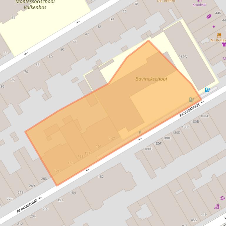 Kaart van postcodegebied 2565JZ.