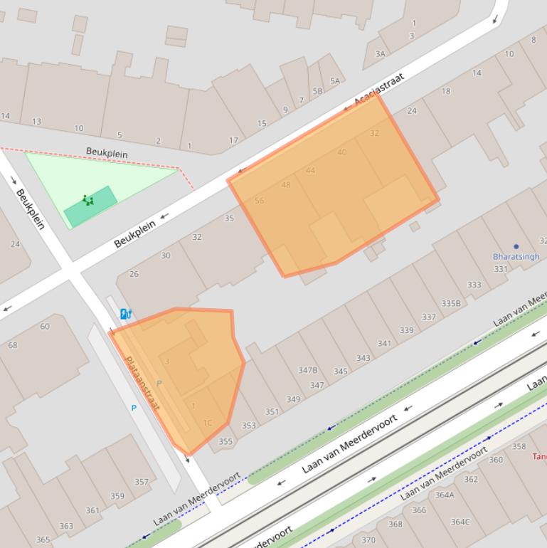 Kaart van postcodegebied 2565KC.