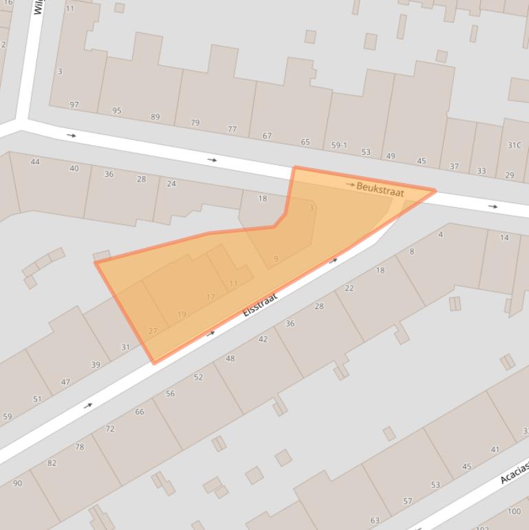 Kaart van postcodegebied 2565KK.