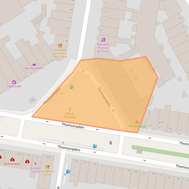 Kaart van postcodegebied 2565KS.