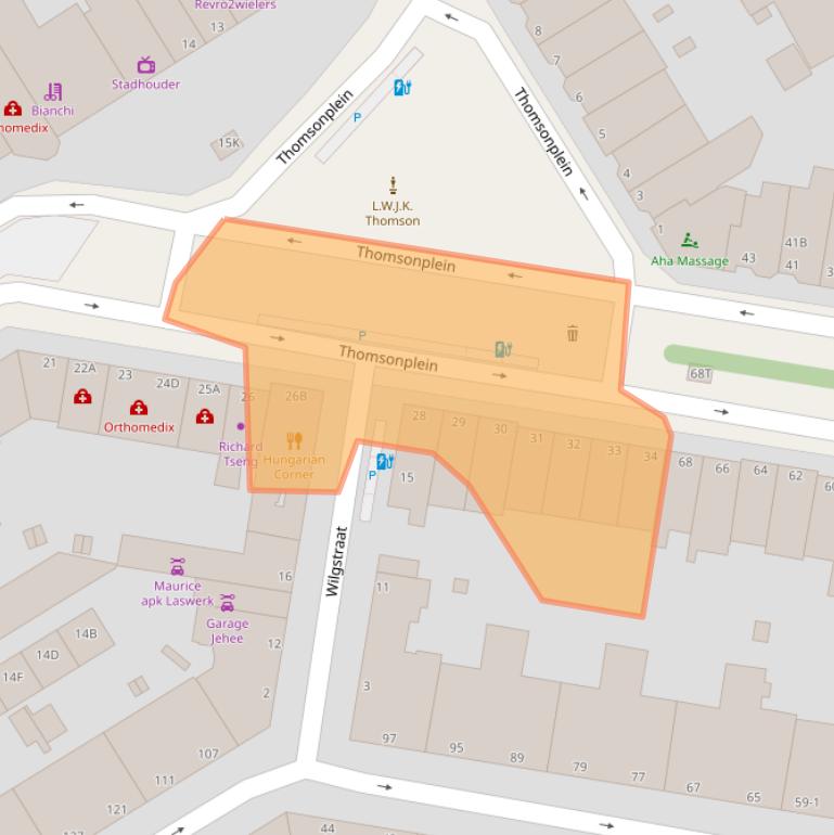 Kaart van postcodegebied 2565KW.