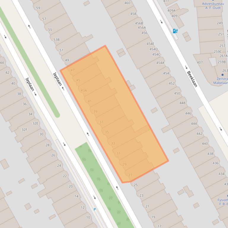 Kaart van postcodegebied 2565LD.