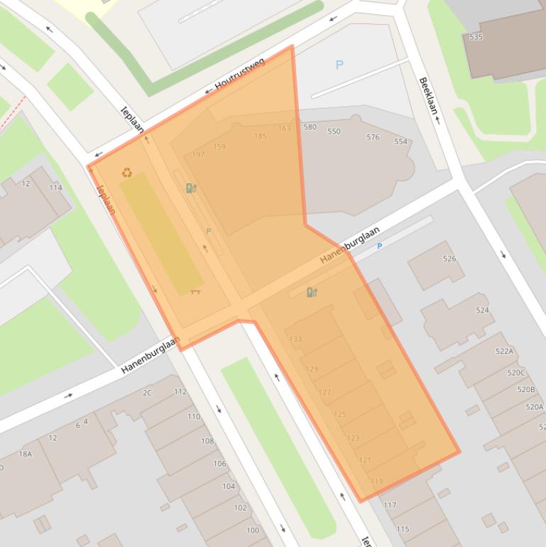 Kaart van postcodegebied 2565LK.