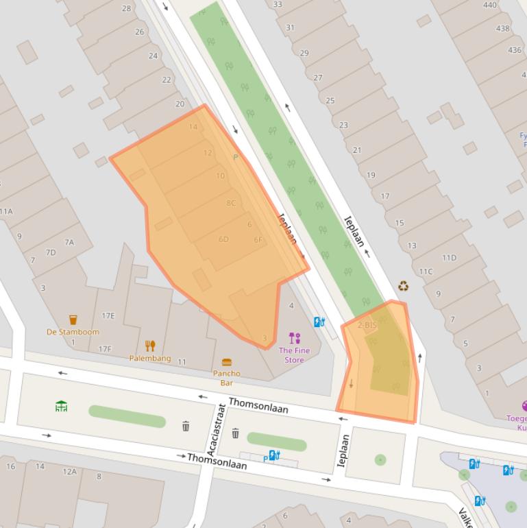 Kaart van postcodegebied 2565LL.