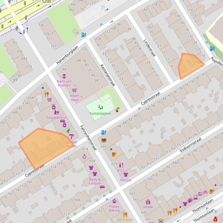 Kaart van postcodegebied 2565LS.