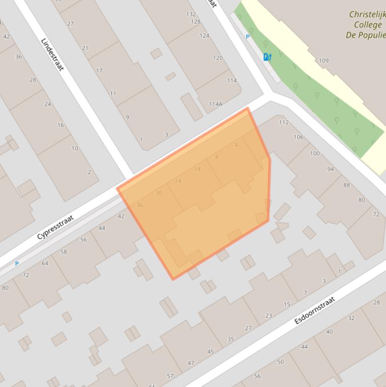 Kaart van postcodegebied 2565LV.