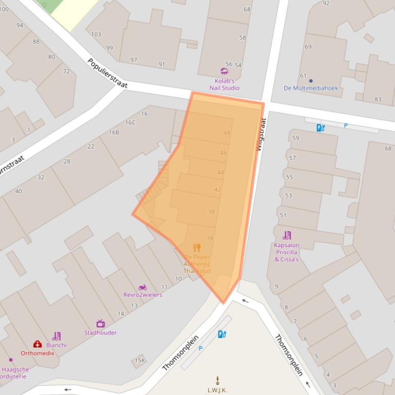 Kaart van postcodegebied 2565ME.