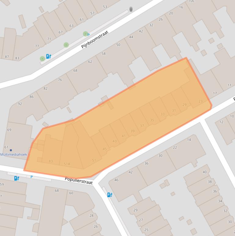 Kaart van postcodegebied 2565MH.