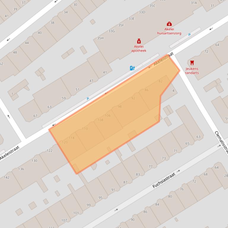 Kaart van postcodegebied 2565PA.