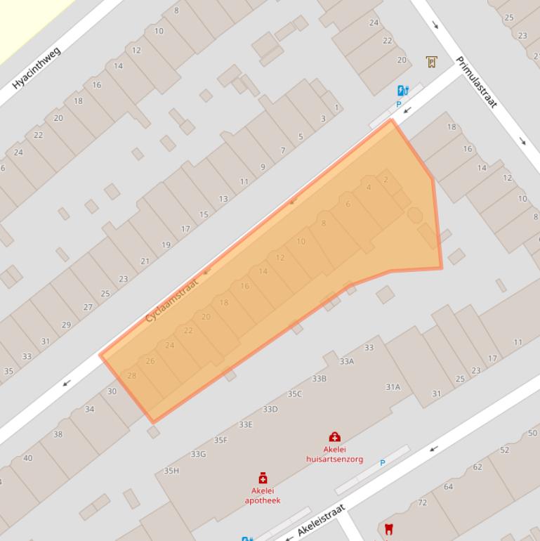 Kaart van postcodegebied 2565PE.