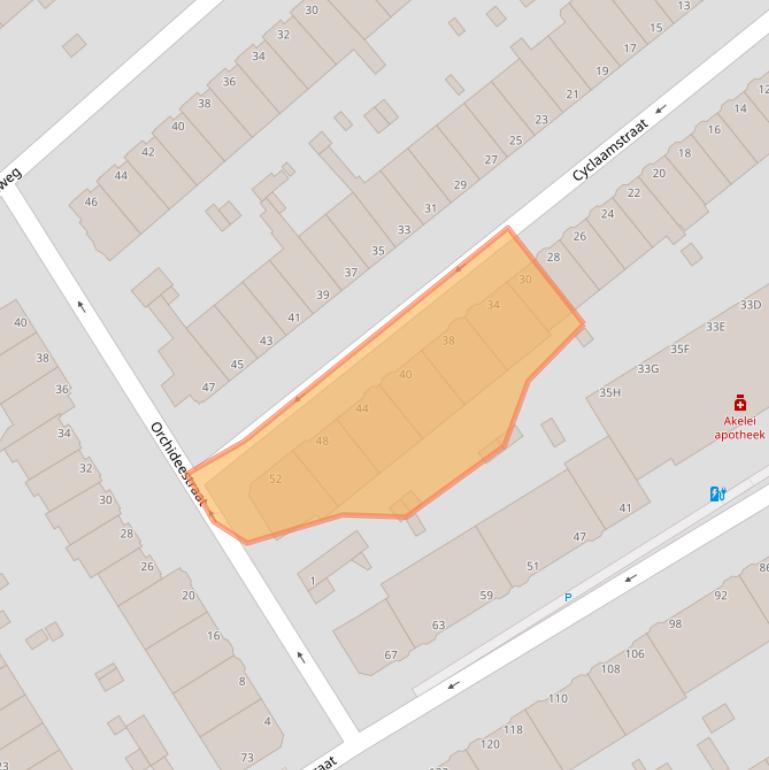 Kaart van postcodegebied 2565PG.