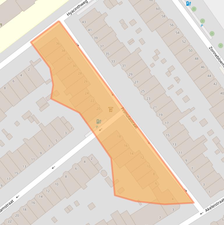 Kaart van postcodegebied 2565PJ.