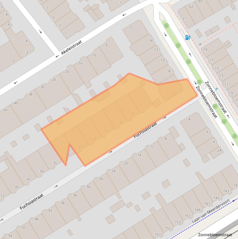 Kaart van postcodegebied 2565PK.