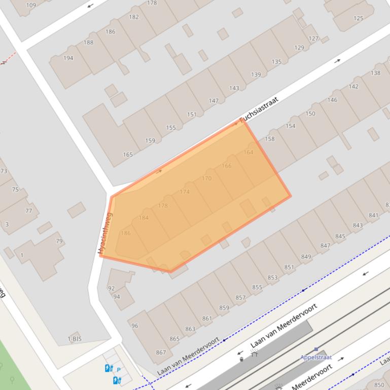 Kaart van postcodegebied 2565PX.