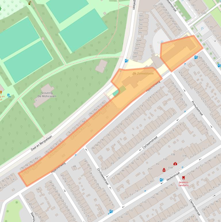 Kaart van postcodegebied 2565RE.