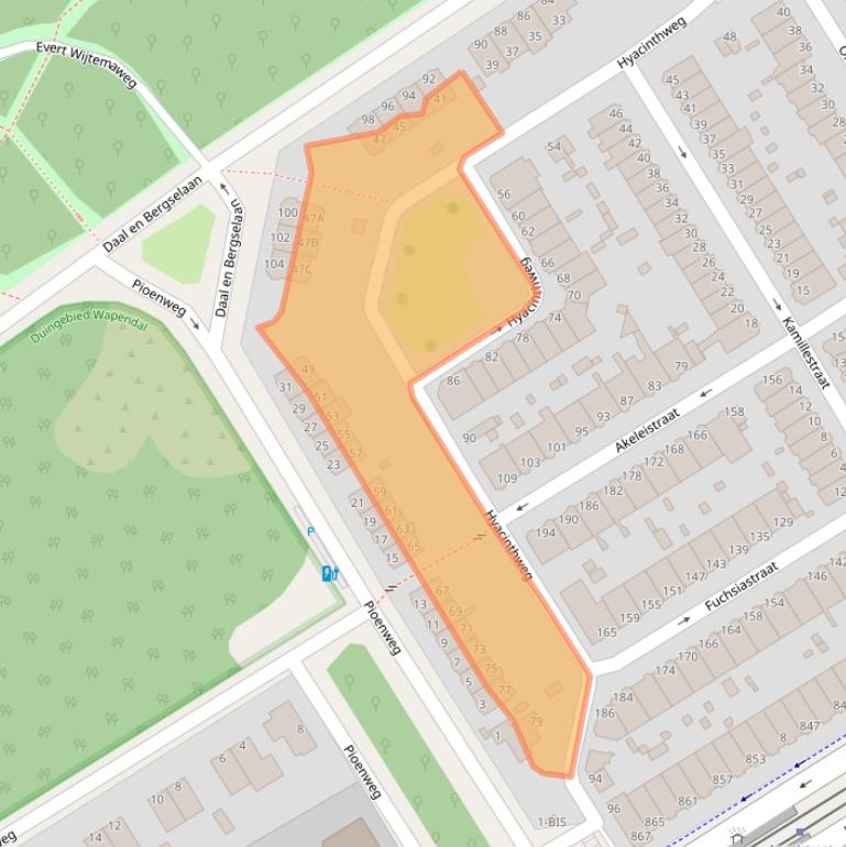 Kaart van postcodegebied 2565RG.