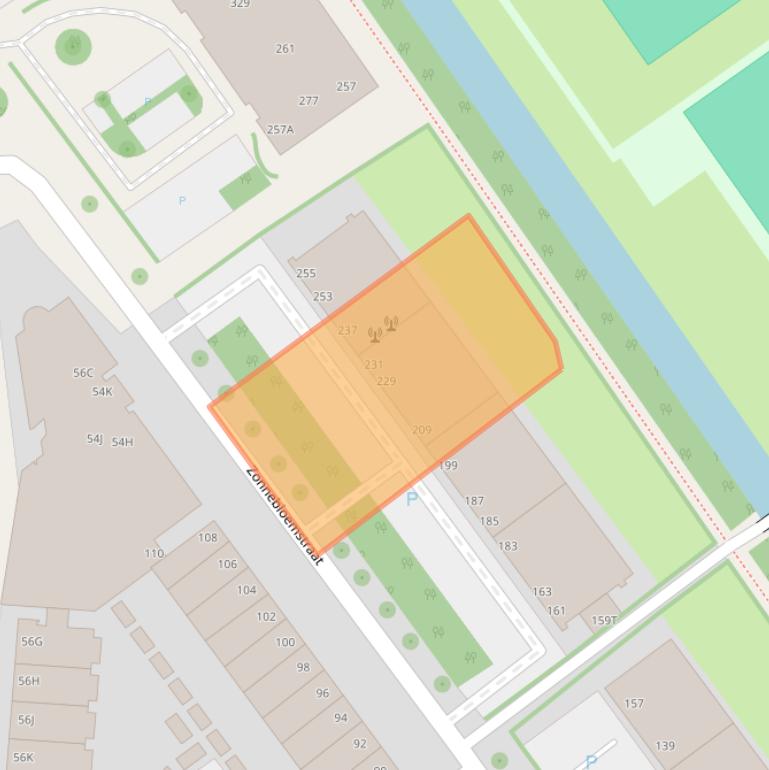 Kaart van postcodegebied 2565RV.