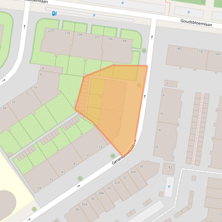 Kaart van postcodegebied 2565SB.