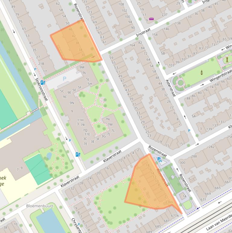 Kaart van postcodegebied 2565SL.