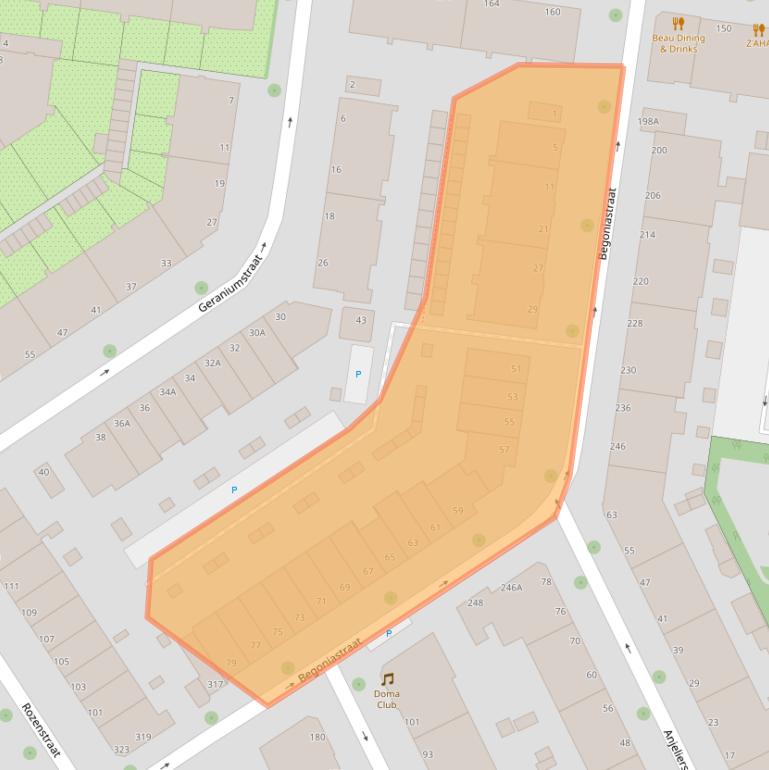 Kaart van postcodegebied 2565SP.