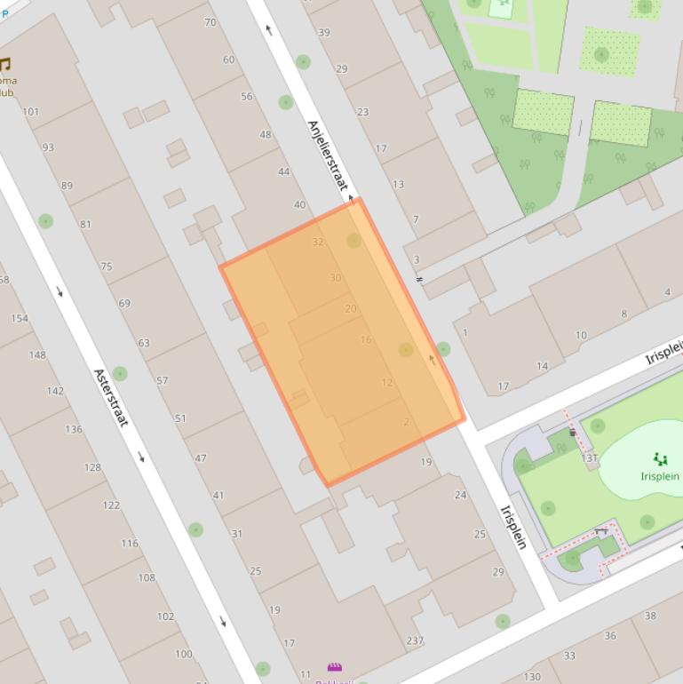 Kaart van postcodegebied 2565SZ.