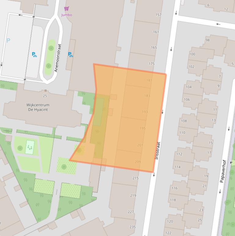 Kaart van postcodegebied 2565TK.