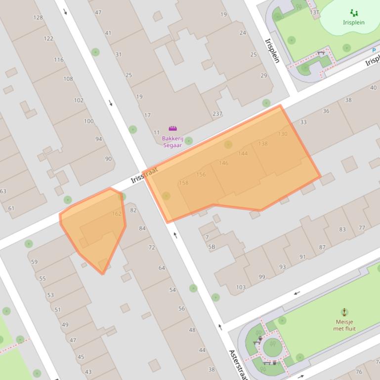 Kaart van postcodegebied 2565TP.