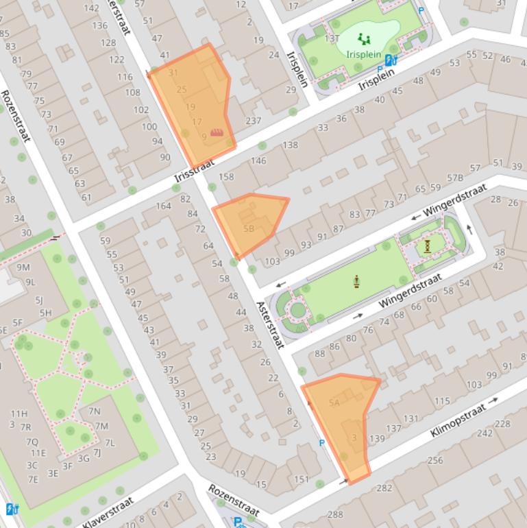 Kaart van postcodegebied 2565TR.