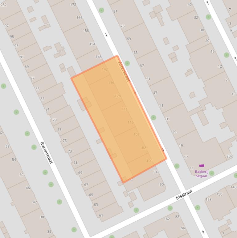 Kaart van postcodegebied 2565TX.