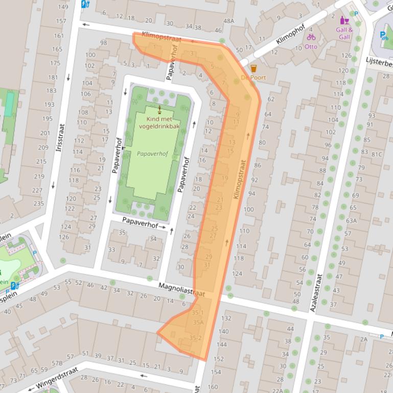 Kaart van postcodegebied 2565VE.