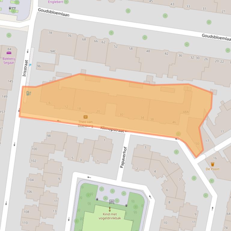 Kaart van postcodegebied 2565VK.