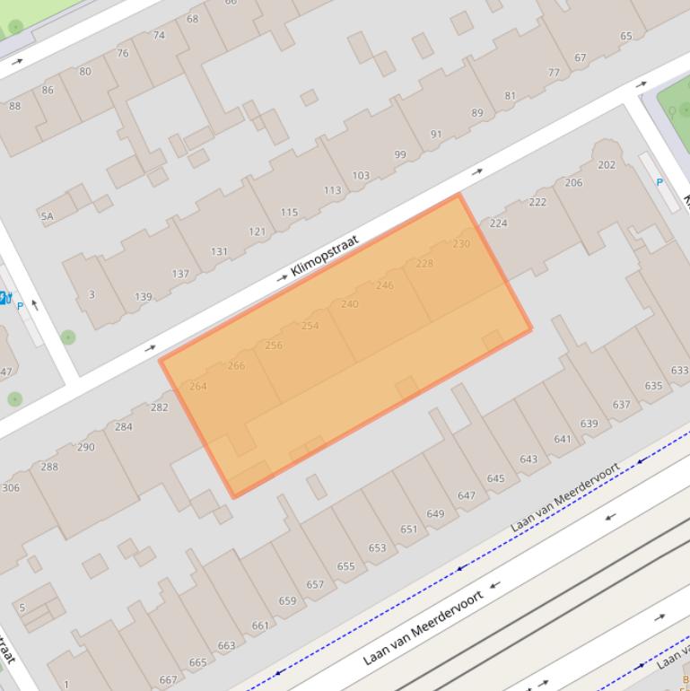 Kaart van postcodegebied 2565VR.