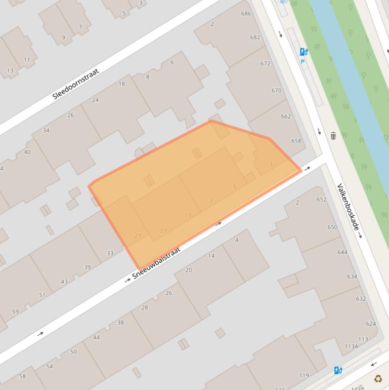 Kaart van postcodegebied 2565VV.