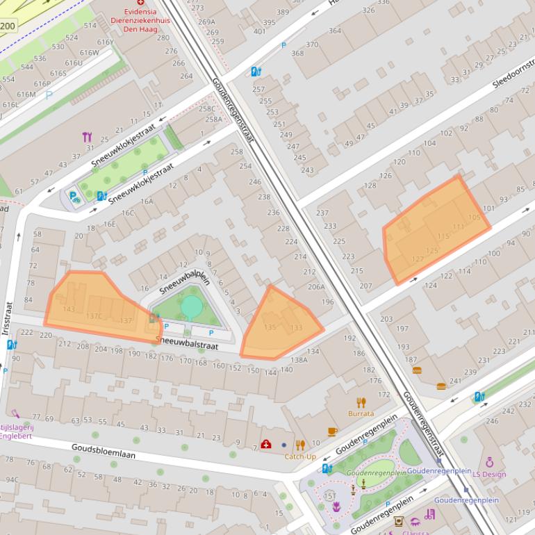 Kaart van postcodegebied 2565VZ.