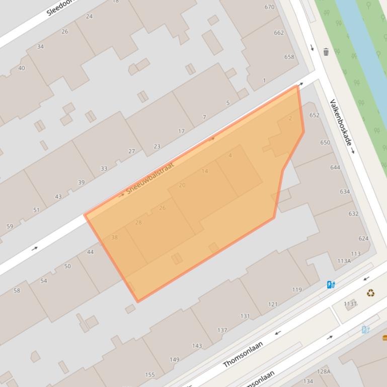 Kaart van postcodegebied 2565WB.