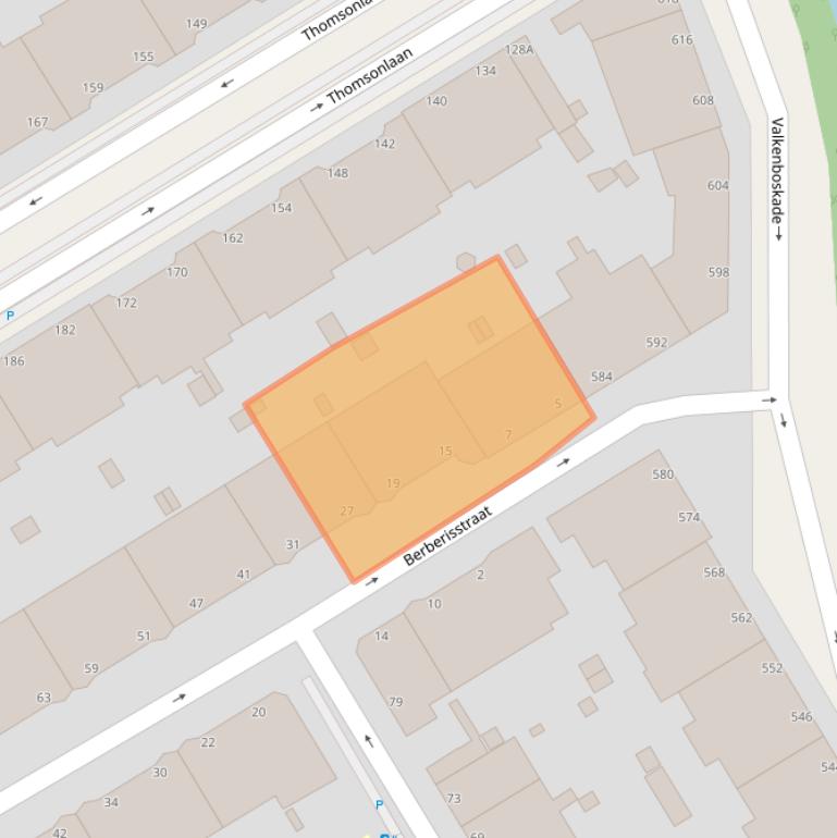 Kaart van postcodegebied 2565WT.