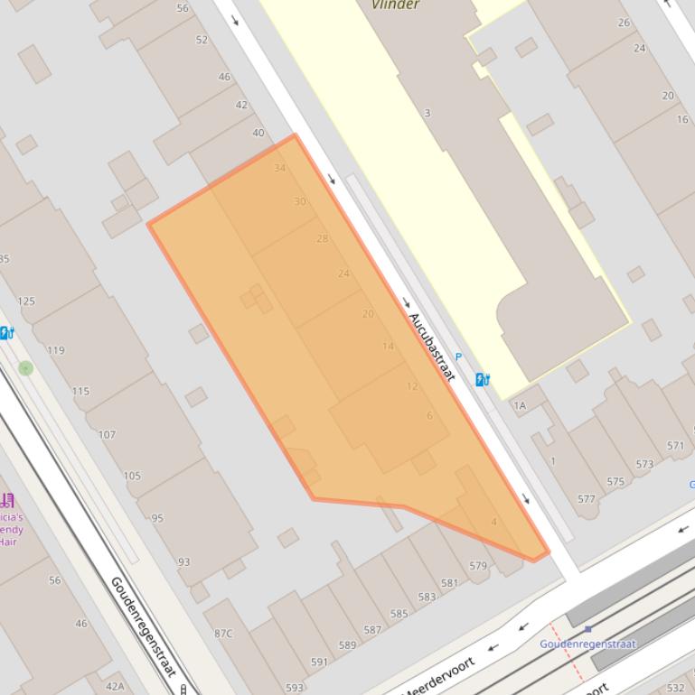 Kaart van postcodegebied 2565XE.