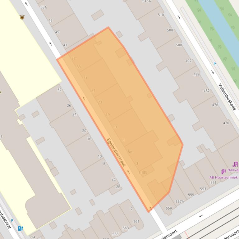 Kaart van postcodegebied 2565XH.